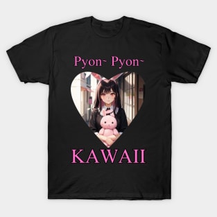 Bunny Pyon Pyon Kawaii Anime Girl T-Shirt